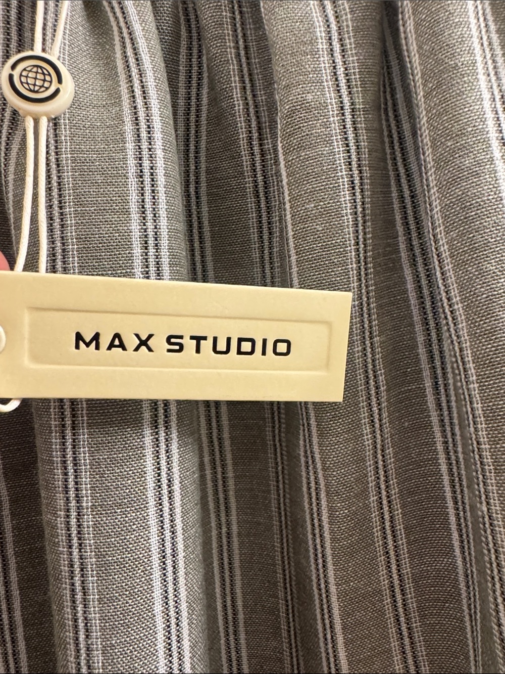 Max Studio Gray Striped Gathered Skirt - Picture 7 of 10